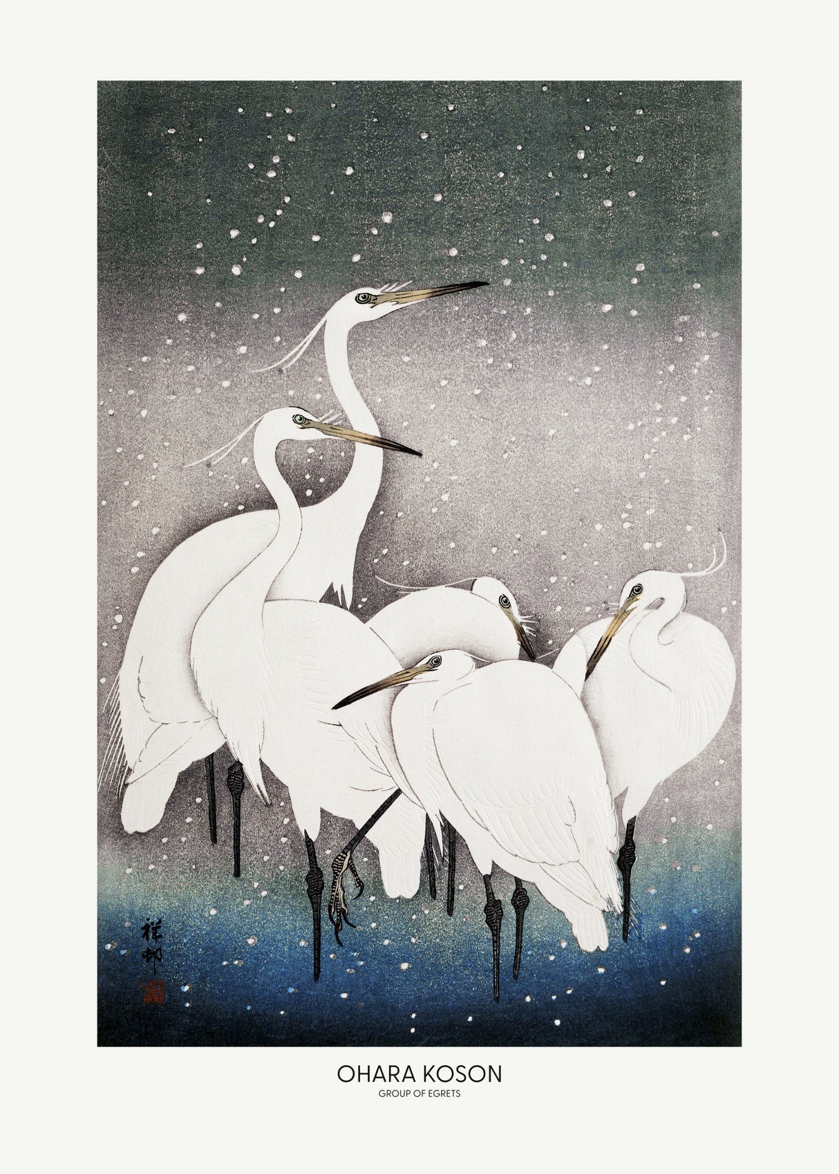 Group Of Egrets Poster och Canvastavla