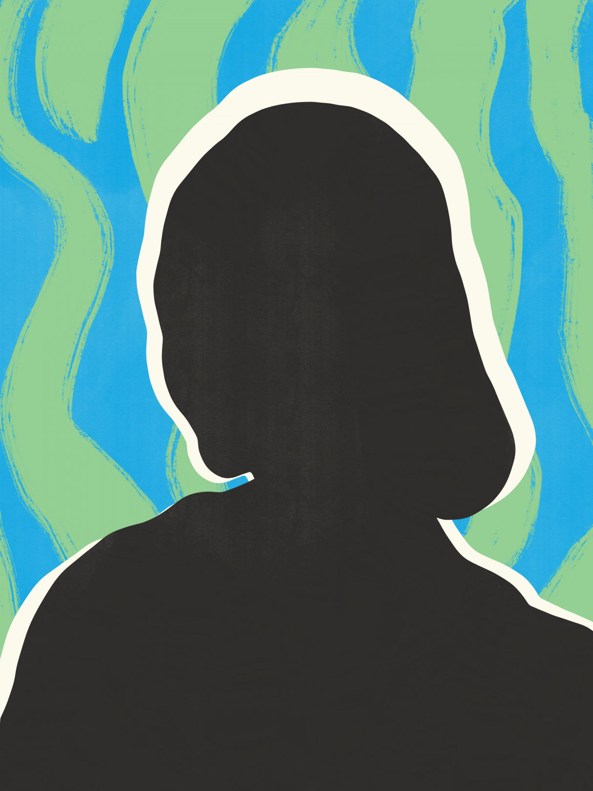 Anonymous Portrait In Cool Colors Poster och Canvastavla