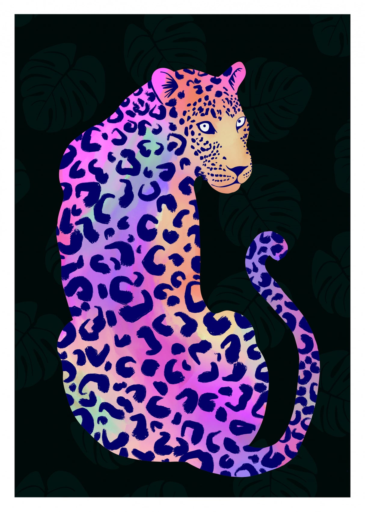 Iridescent Leopard Poster och Canvastavla