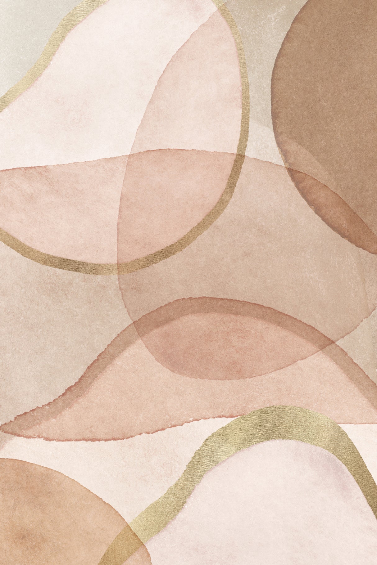 Blush and Brown Abstract Poster och Canvastavla