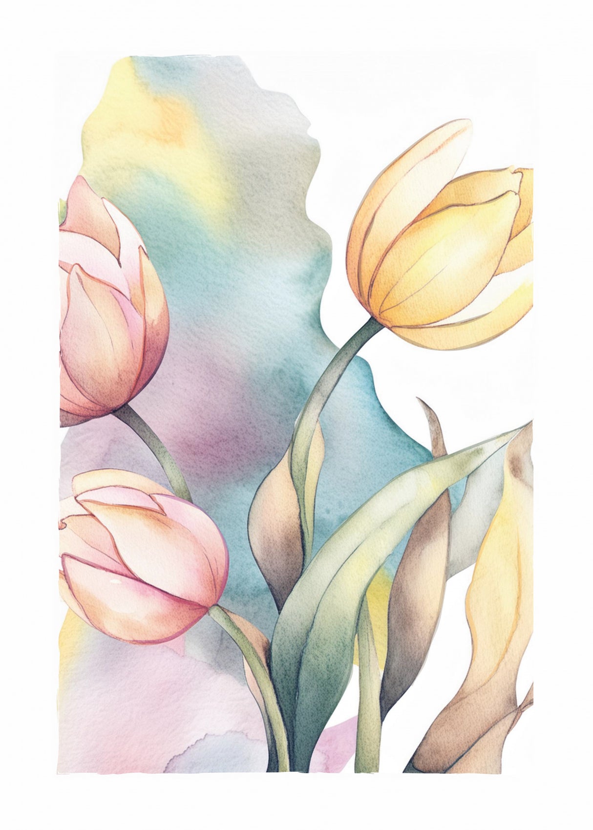 Watercolor Tulip Poster och Canvastavla