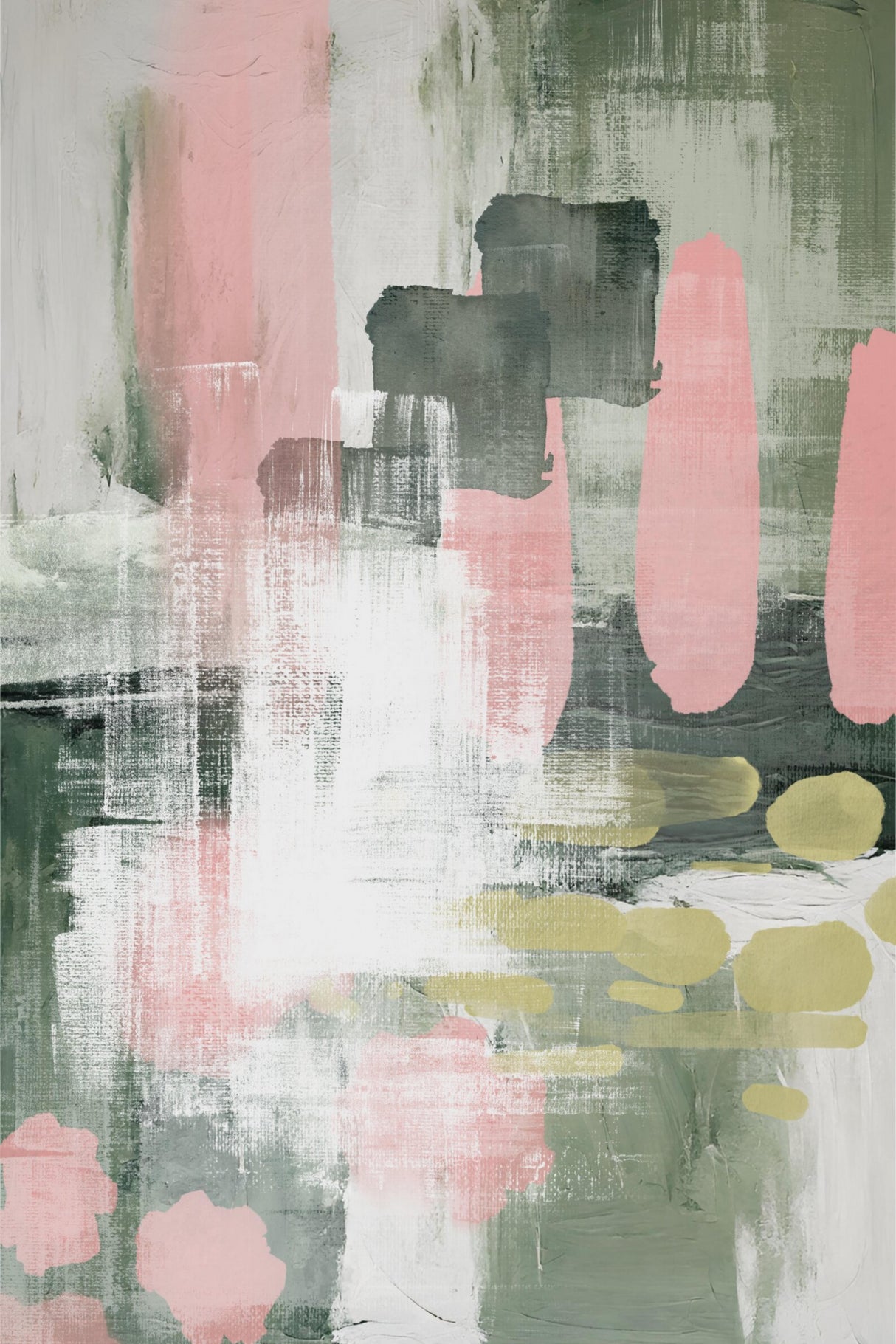 Pink On Green 1 Poster och Canvastavla