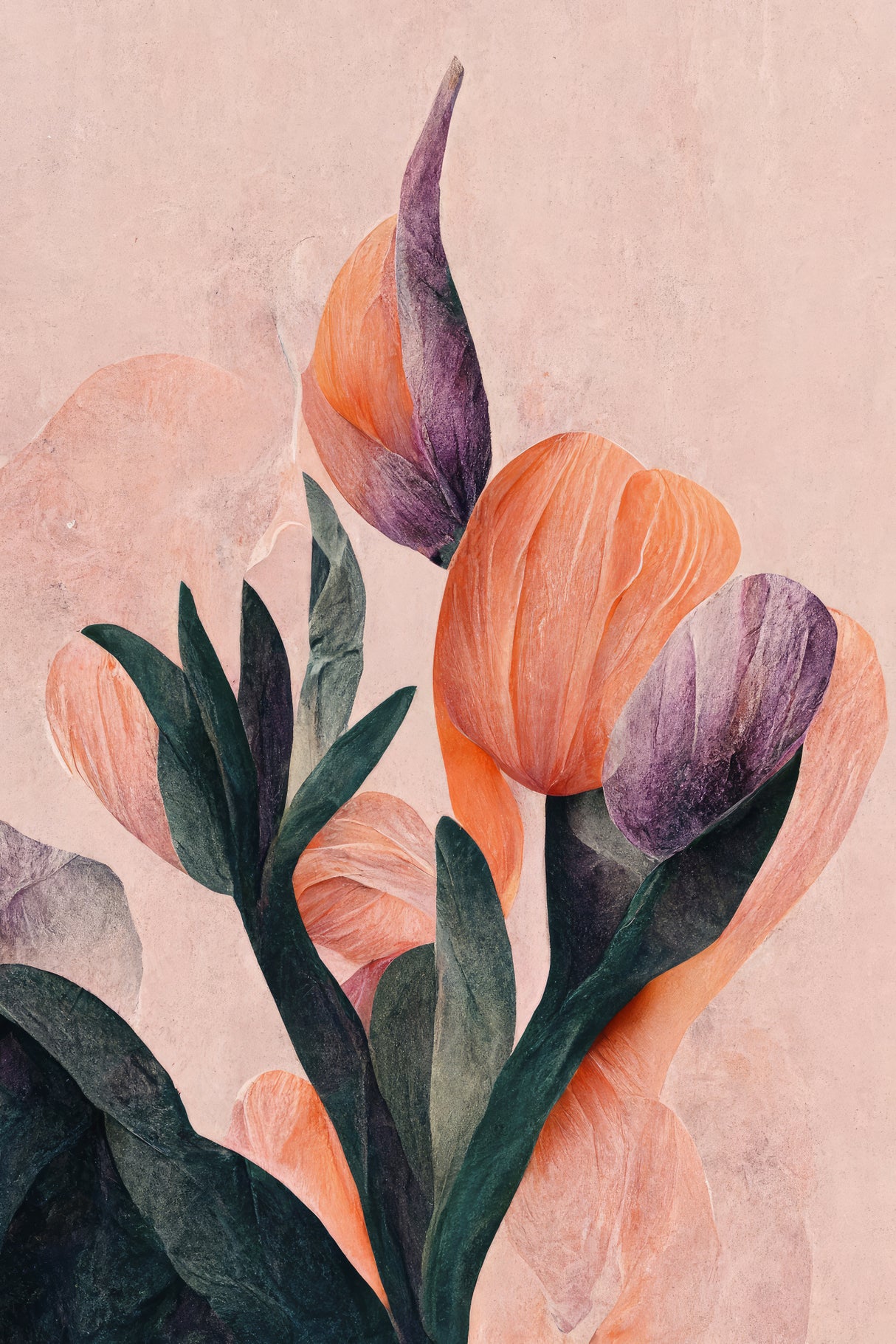 Tangelo Tulips No 2 Poster och Canvastavla