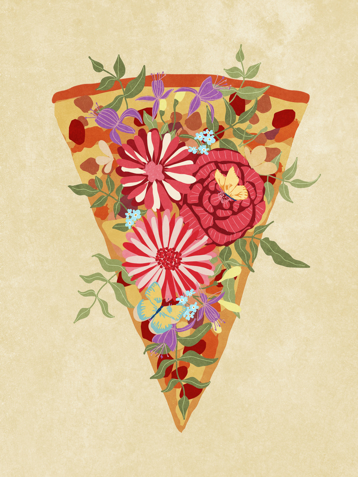 Slice of flower pizza Poster och Canvastavla