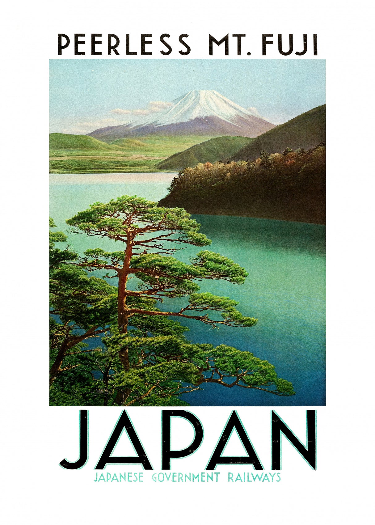 1930s Japan Travel Poster Japanese Government Railways Poster och Canvastavla
