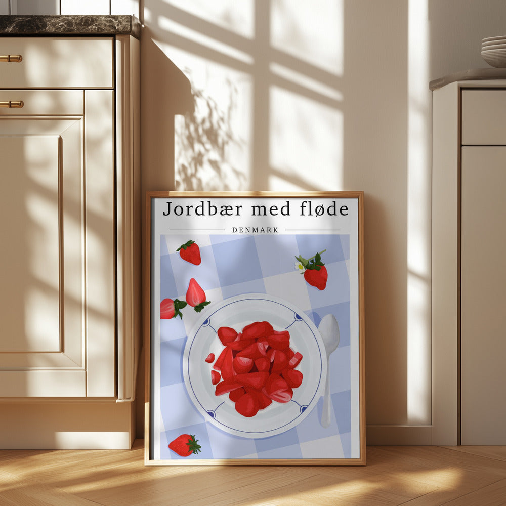 Strawberry with cream - Denmark Poster och Canvastavla