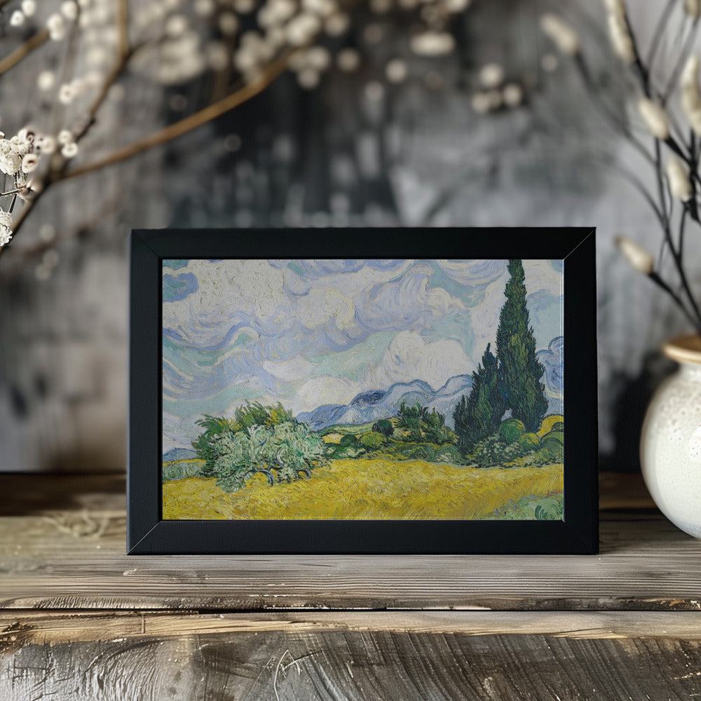 Wheat Field With Cypresses Poster och Canvastavla