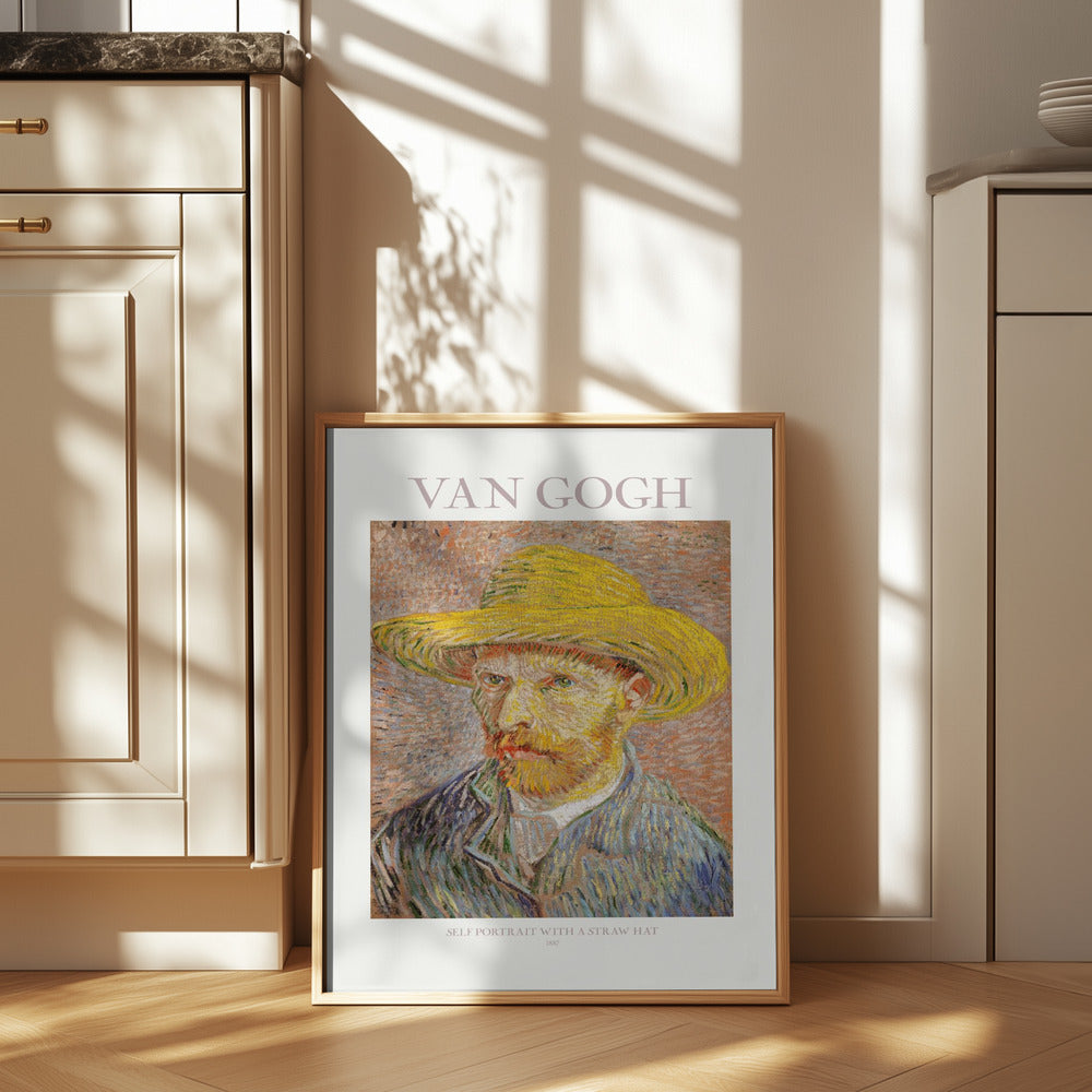 Self Portrait With Straw Hat Poster och Canvastavla