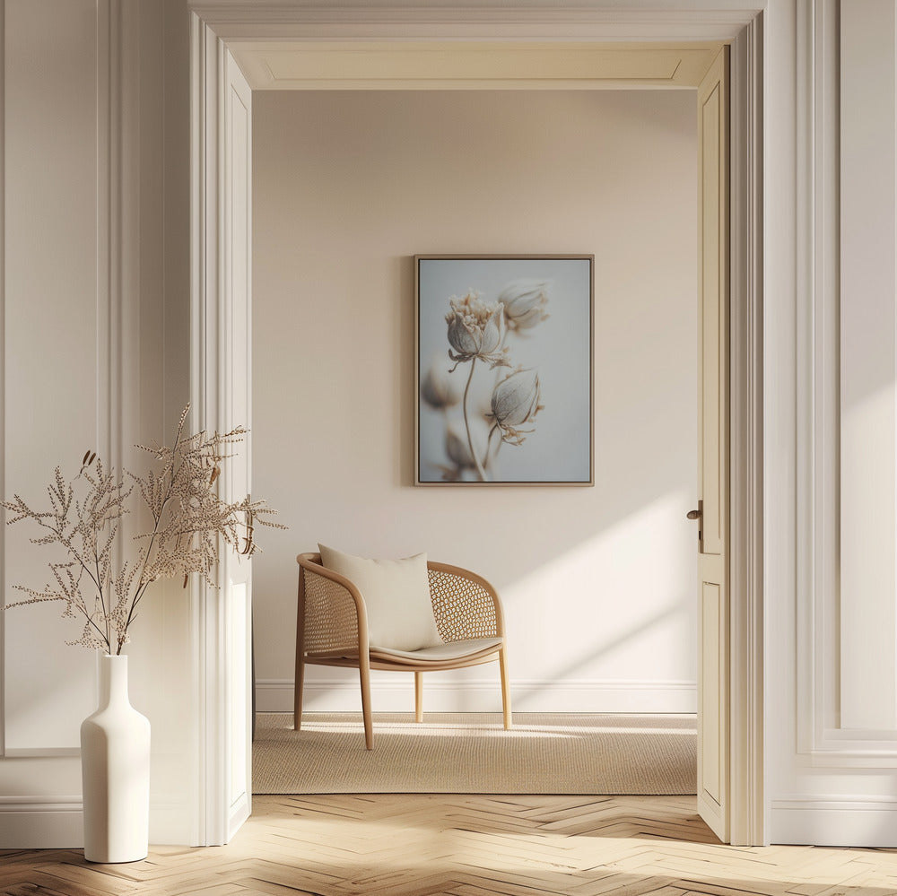 Beige Felt Flowers Poster och Canvastavla