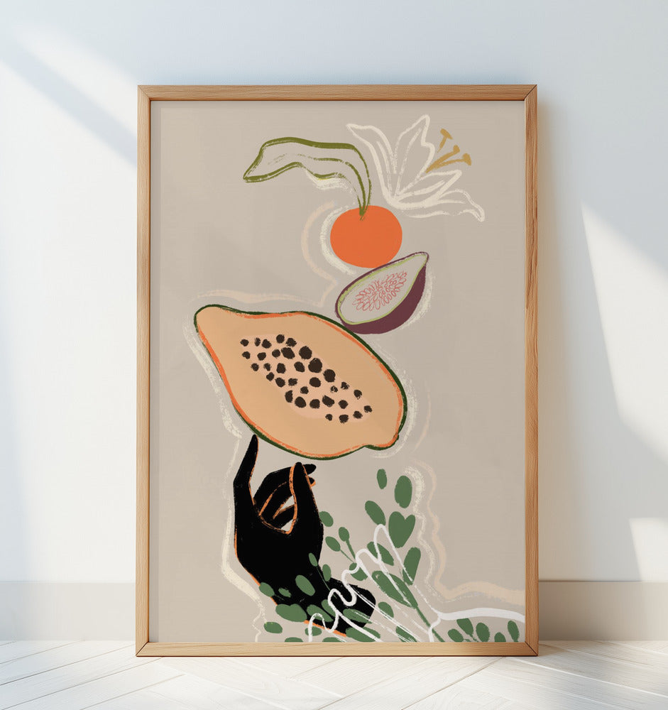 Balancing Fruits Poster och Canvastavla