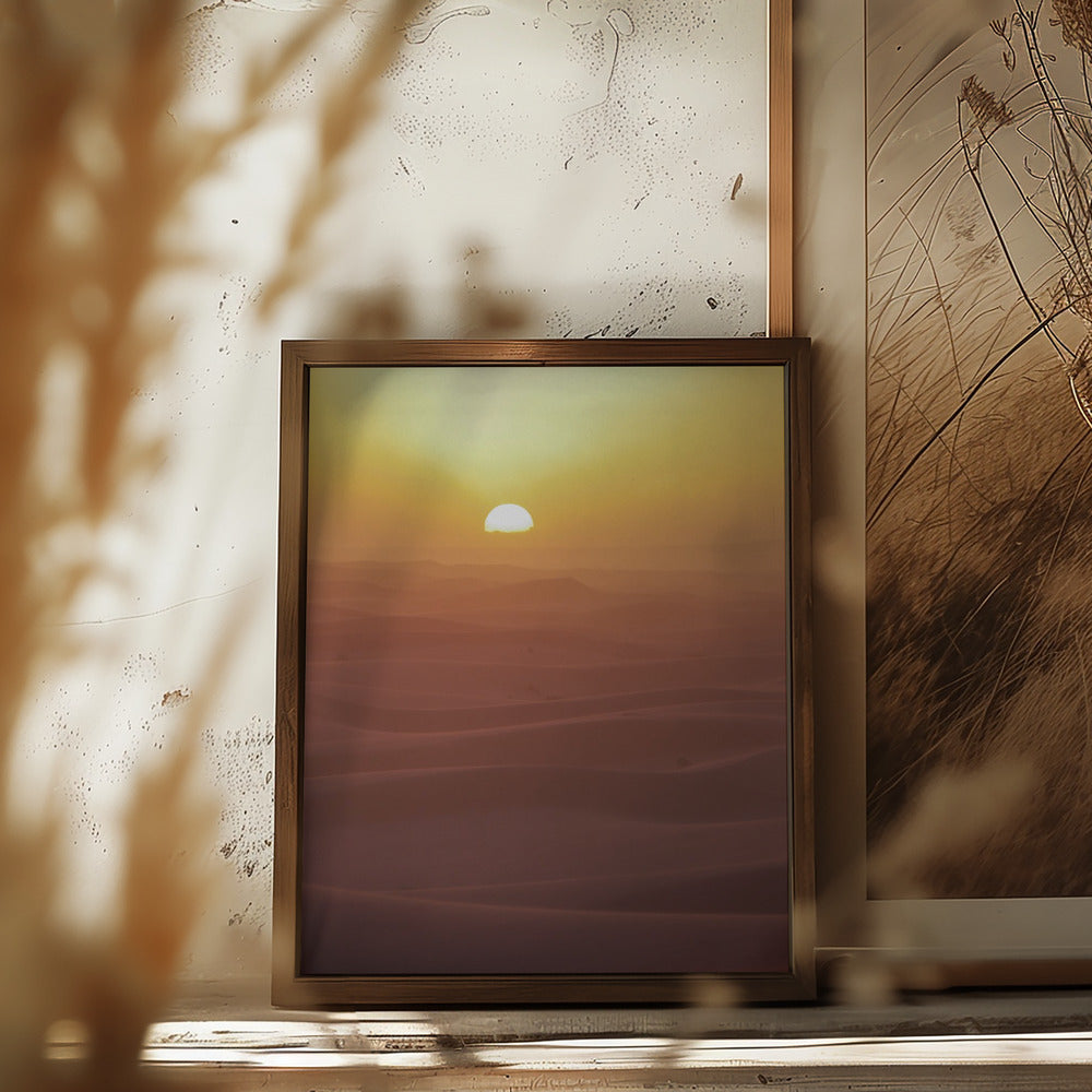 Sunset over Dunes Poster och Canvastavla