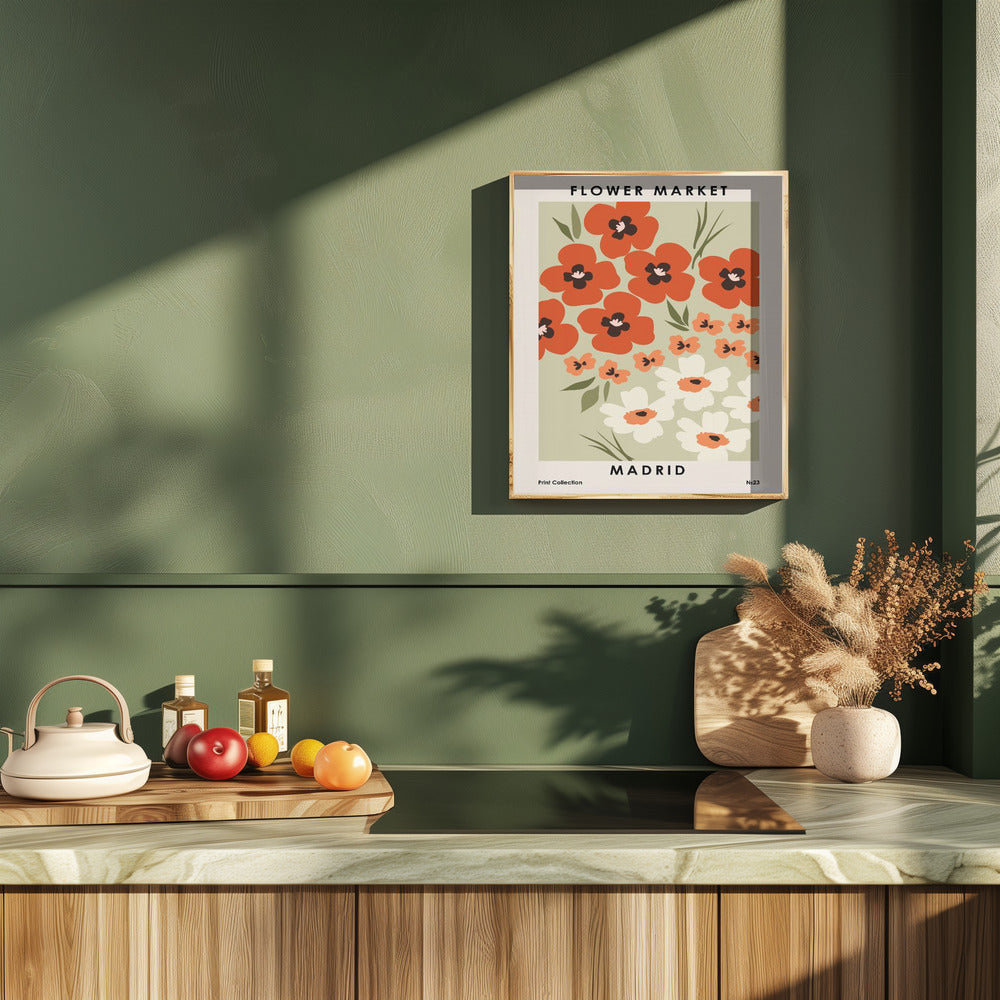 Flower Market Madrid Poster och Canvastavla