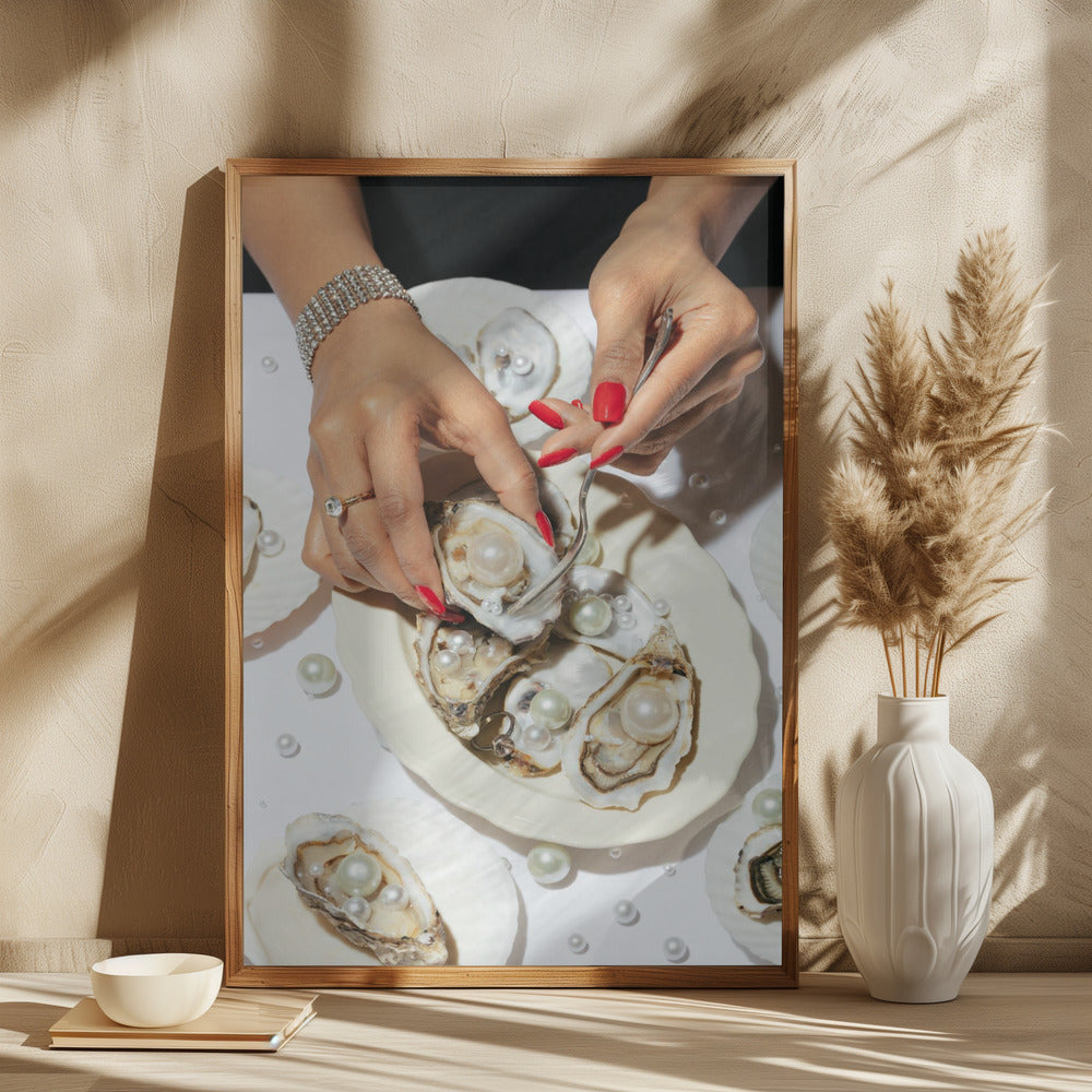 Oyster & Pearls No 01 Poster och Canvastavla