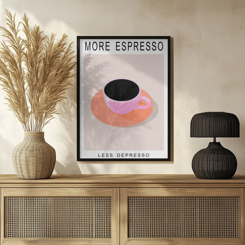 More Espresso Less Depresso Poster och Canvastavla