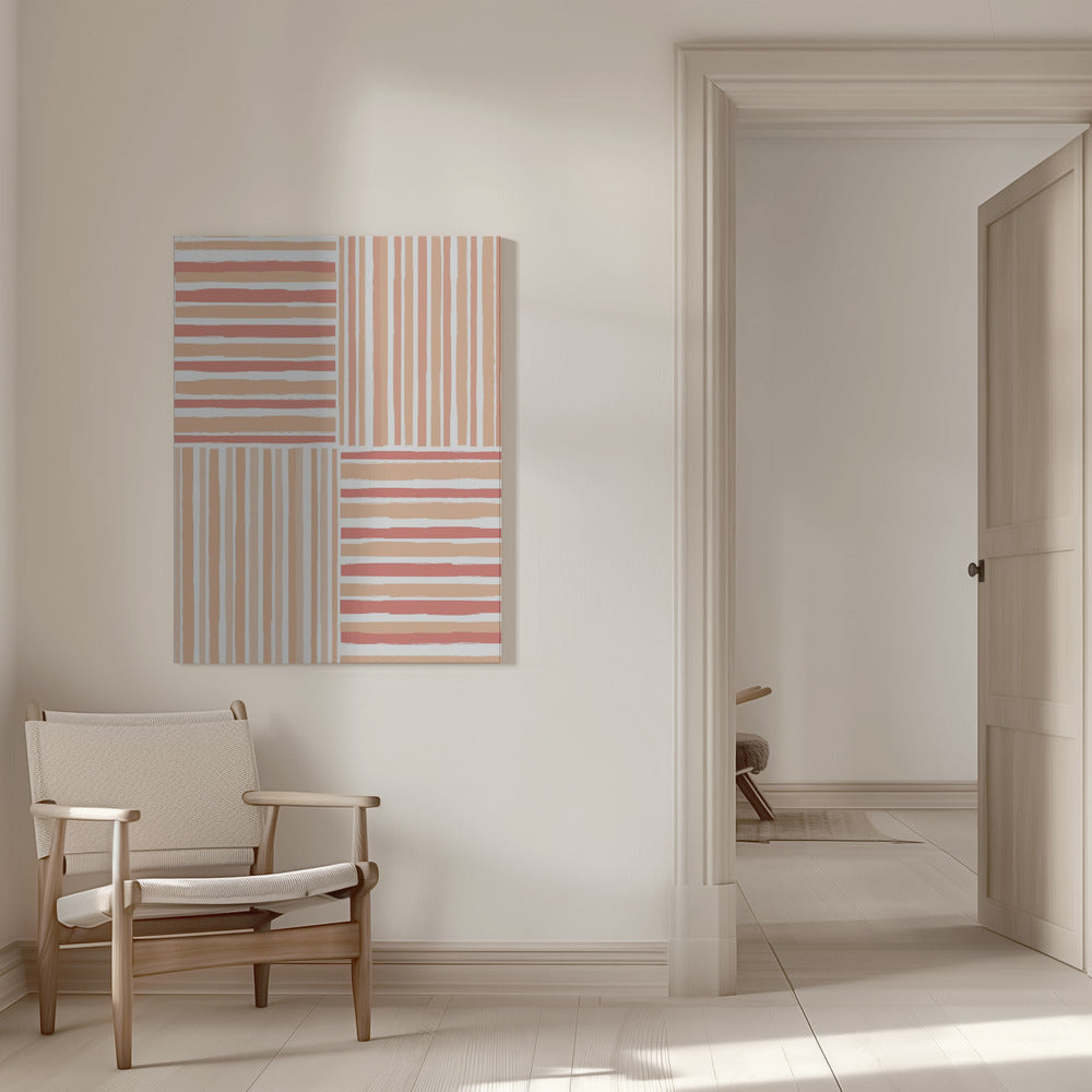 Peach Stripes Poster och Canvastavla