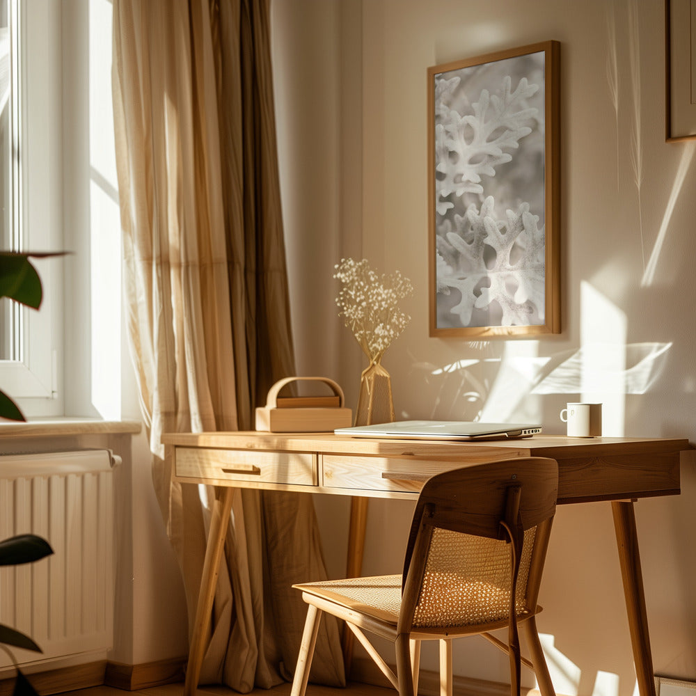 Silver Leaves Poster och Canvastavla