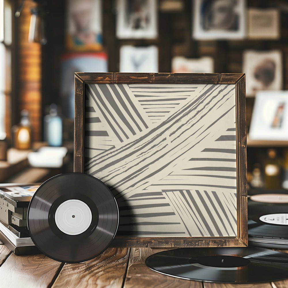 Grey diagonal stripe pattern Poster och Canvastavla