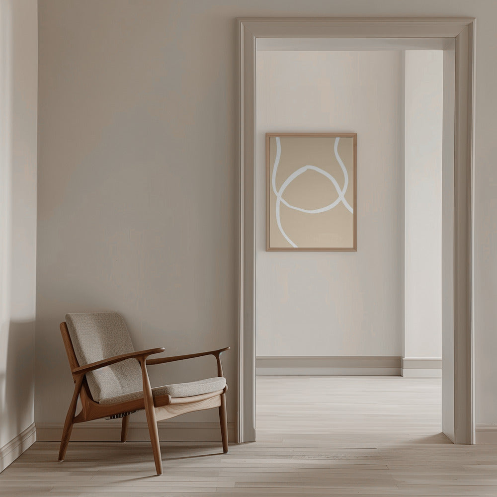 Beige Lines 04 Poster och Canvastavla