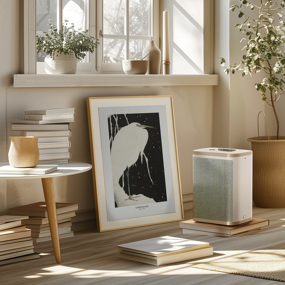 Heron In The Snow Poster och Canvastavla