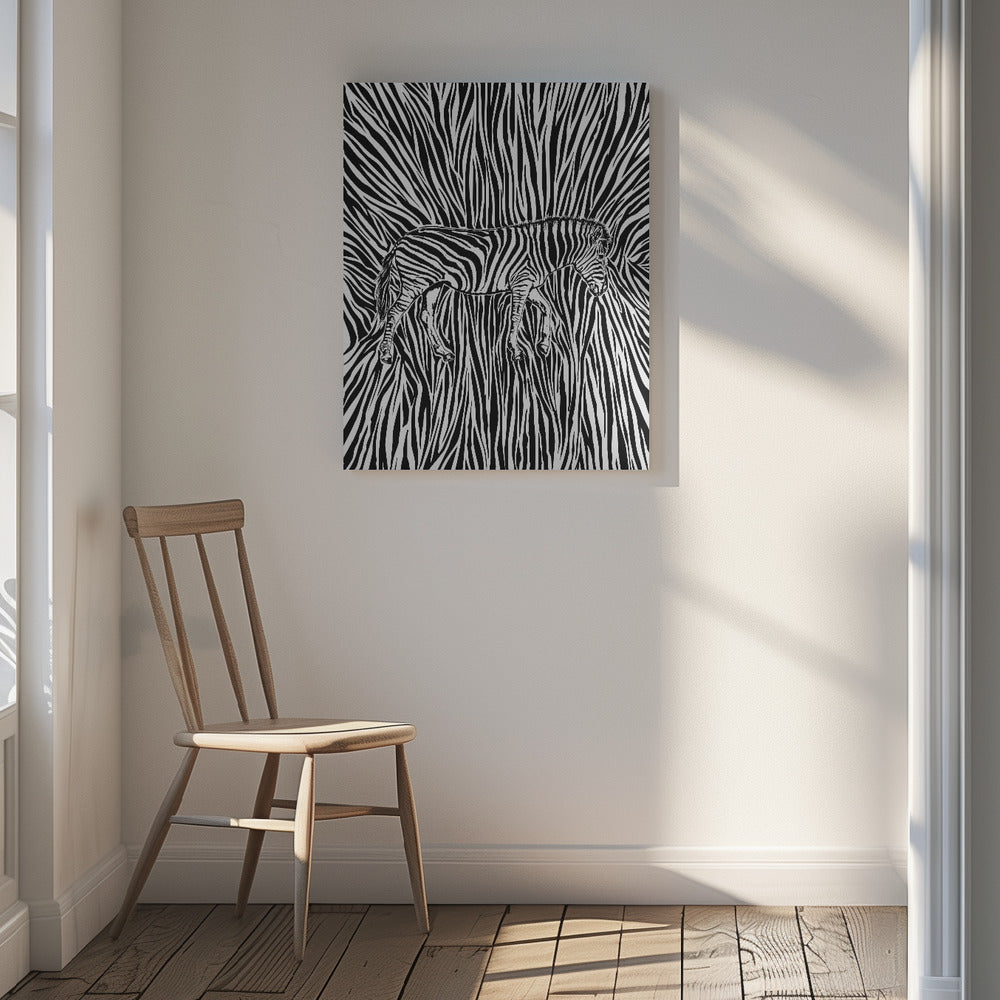 African Zebra striking camouflage Poster och Canvastavla