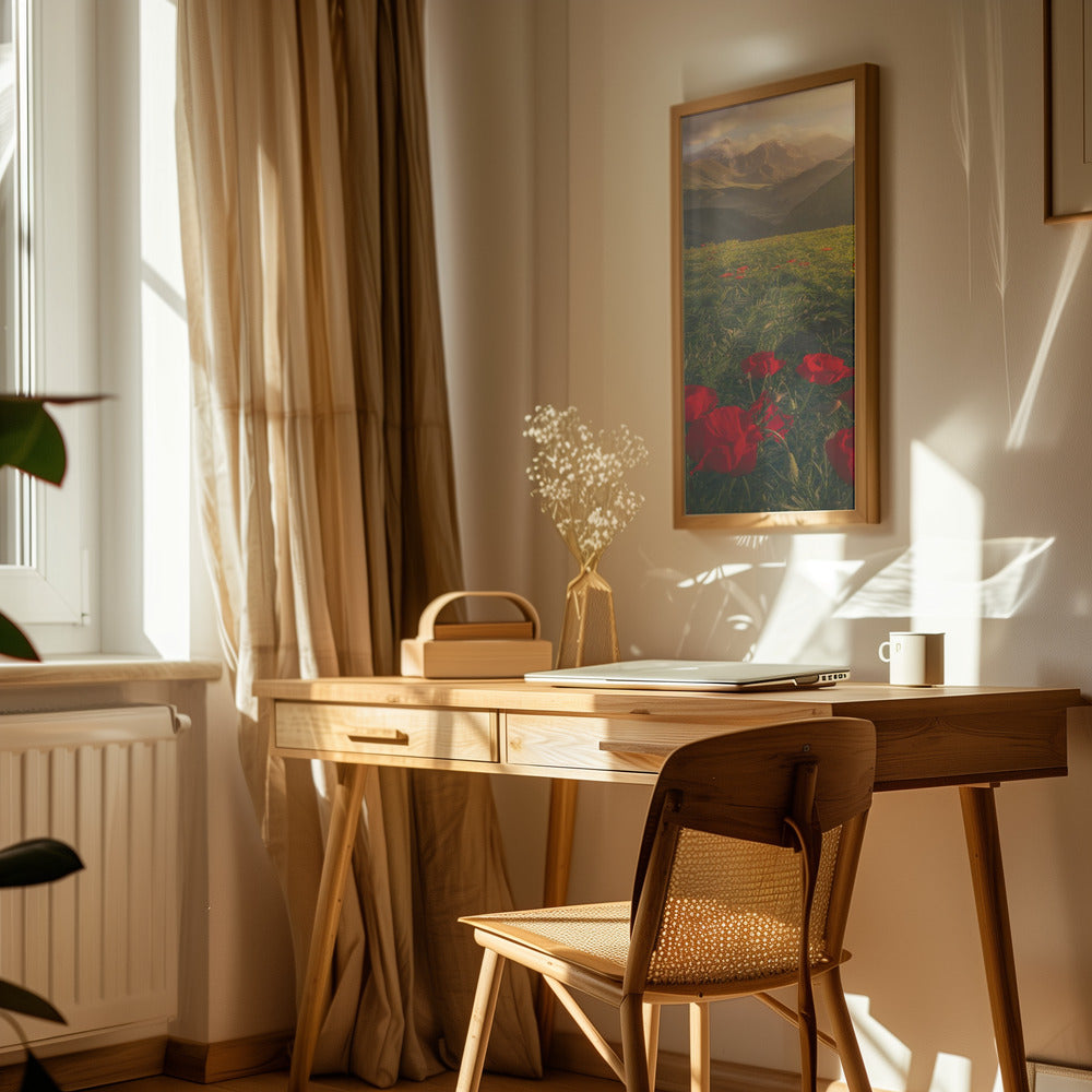 Flowers on Fire Poster och Canvastavla