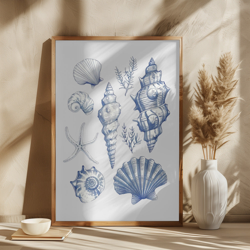 11x14 Shell Collage Poster och Canvastavla
