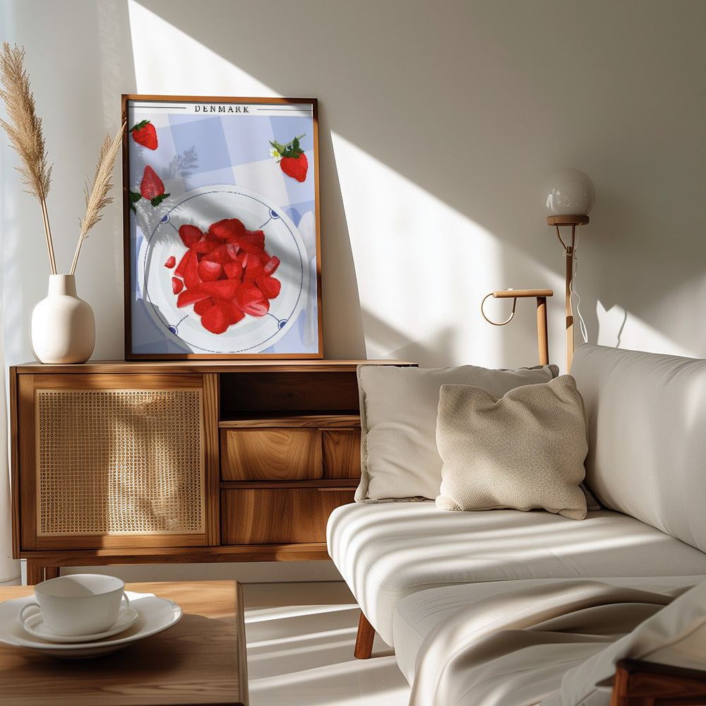 Strawberry with cream - Denmark Poster och Canvastavla