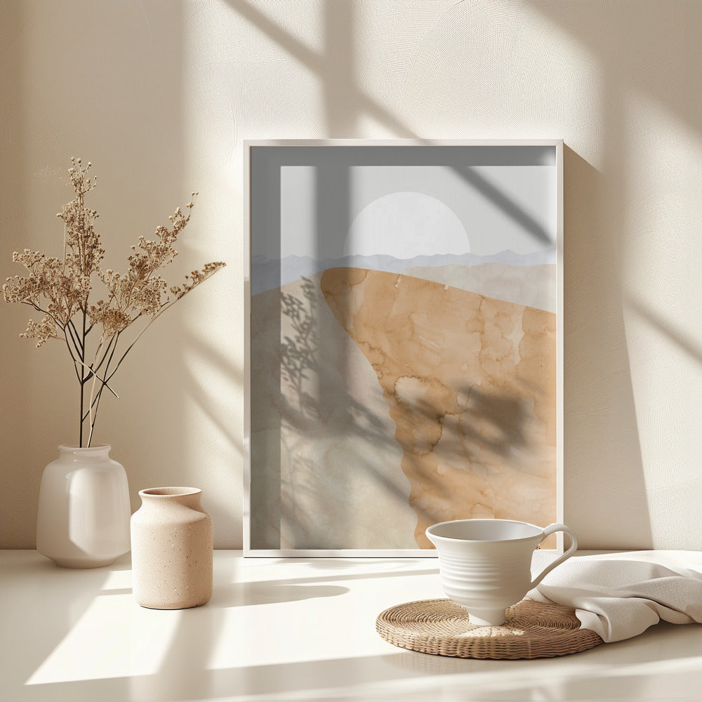 Sand dune and moon Poster och Canvastavla