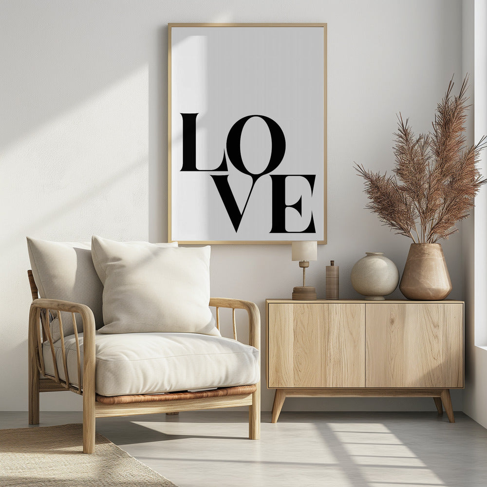 Love Black Poster och Canvastavla