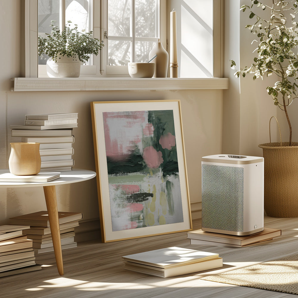 Pink On Green 3 Poster och Canvastavla