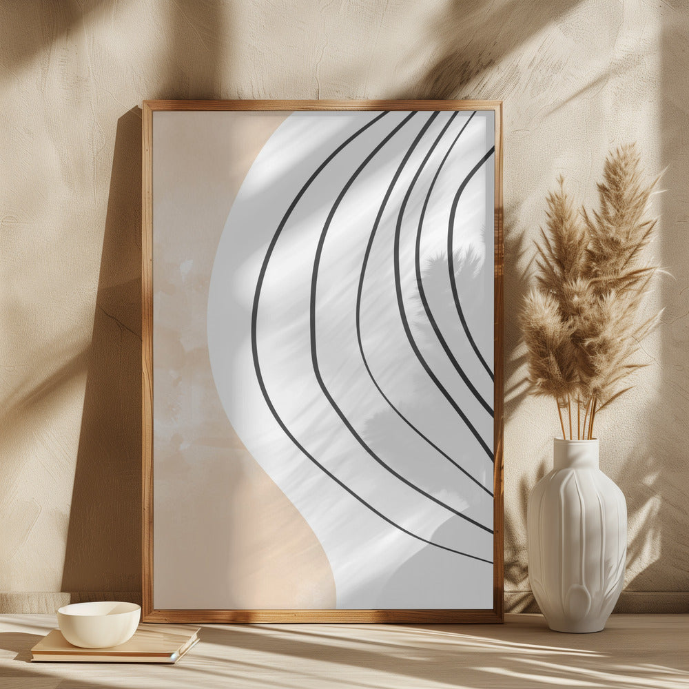 Beige Black Line Art Poster och Canvastavla