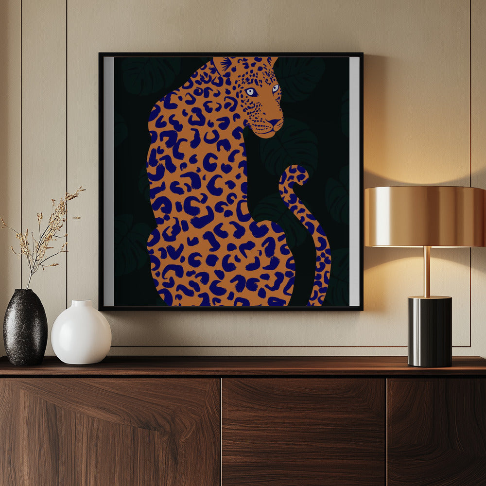 Orange Leopard Poster och Canvastavla