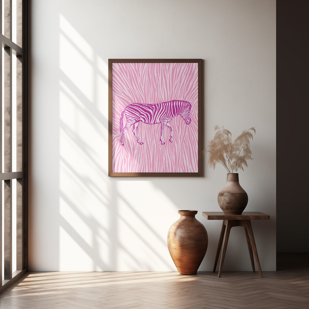African Zebra striking camouflage Poster och Canvastavla