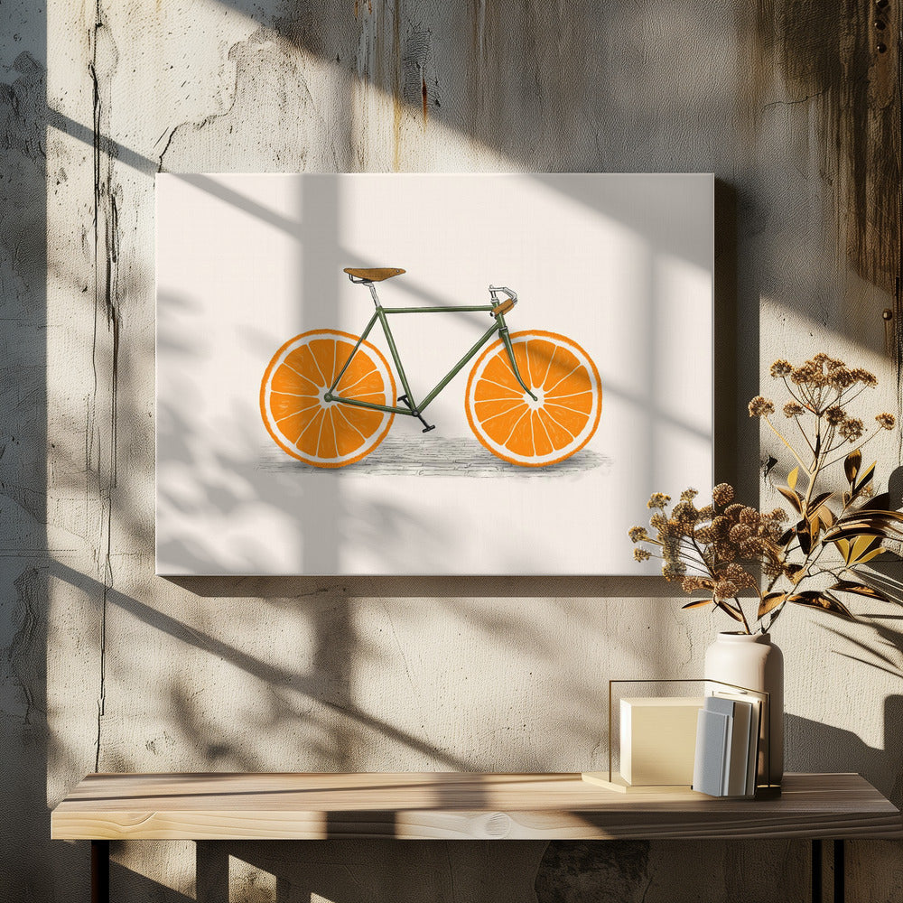 Orange Wheels Poster och Canvastavla