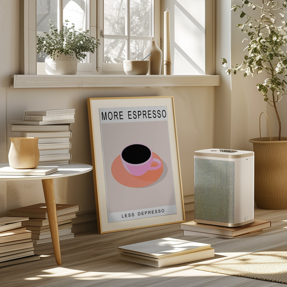 More Espresso Less Depresso Poster och Canvastavla