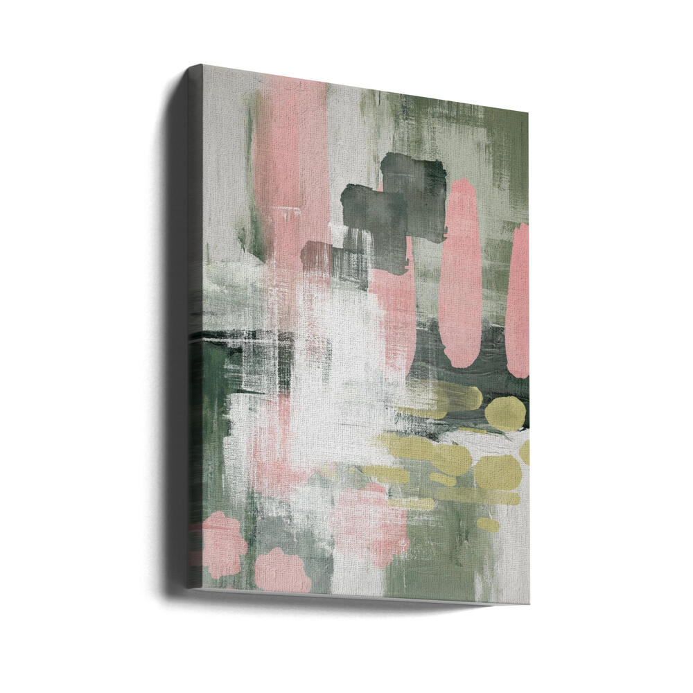 Pink On Green 1 Poster och Canvastavla
