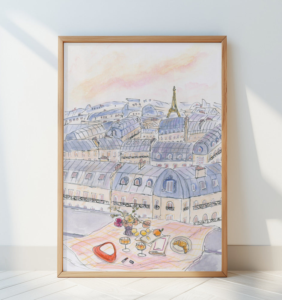 Parisian Rooftop 70x100 Poster och Canvastavla