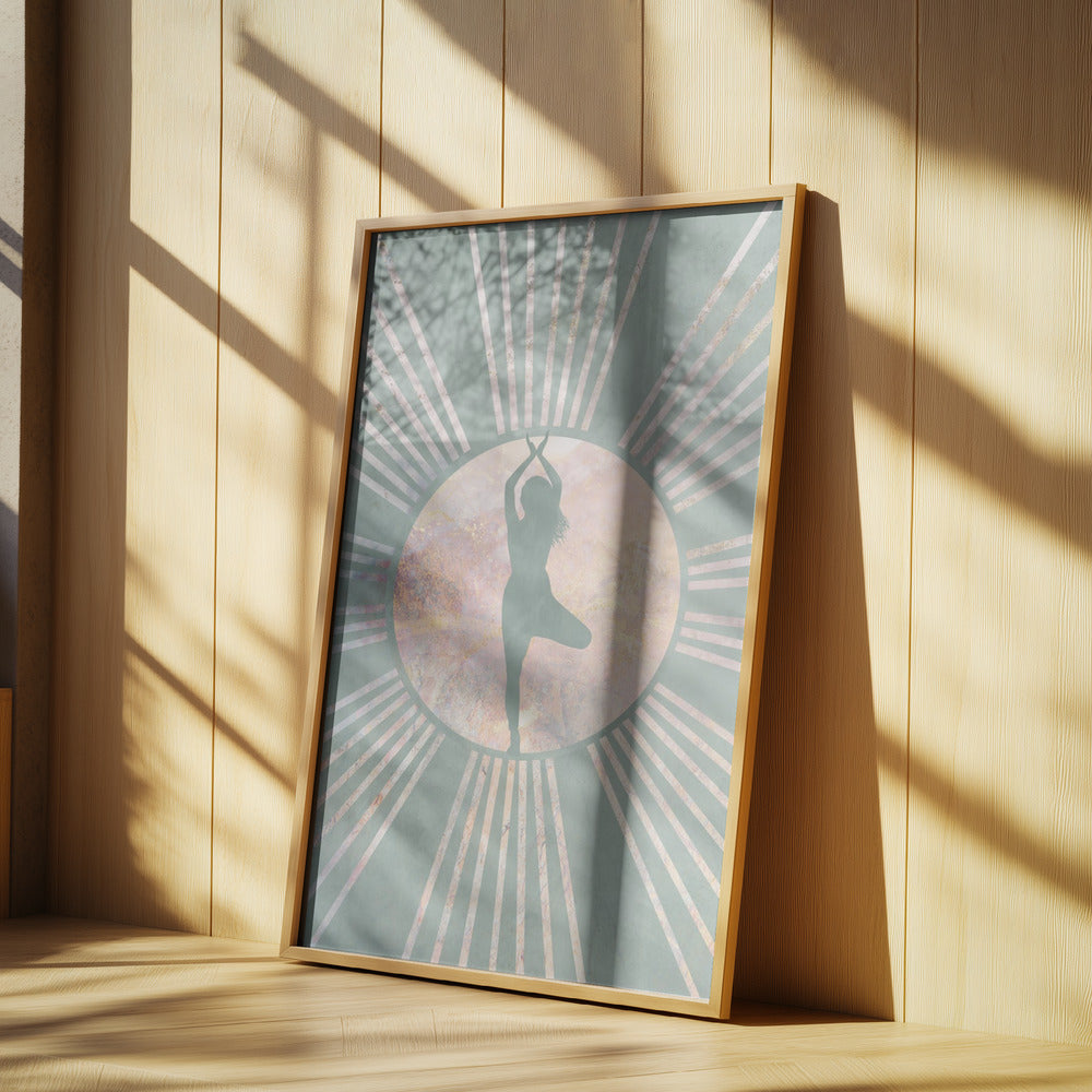 Yoga Boho Sun Green 1 Poster och Canvastavla