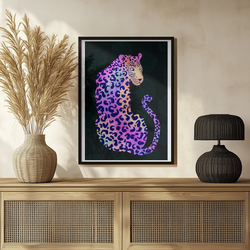 Iridescent Leopard Poster och Canvastavla