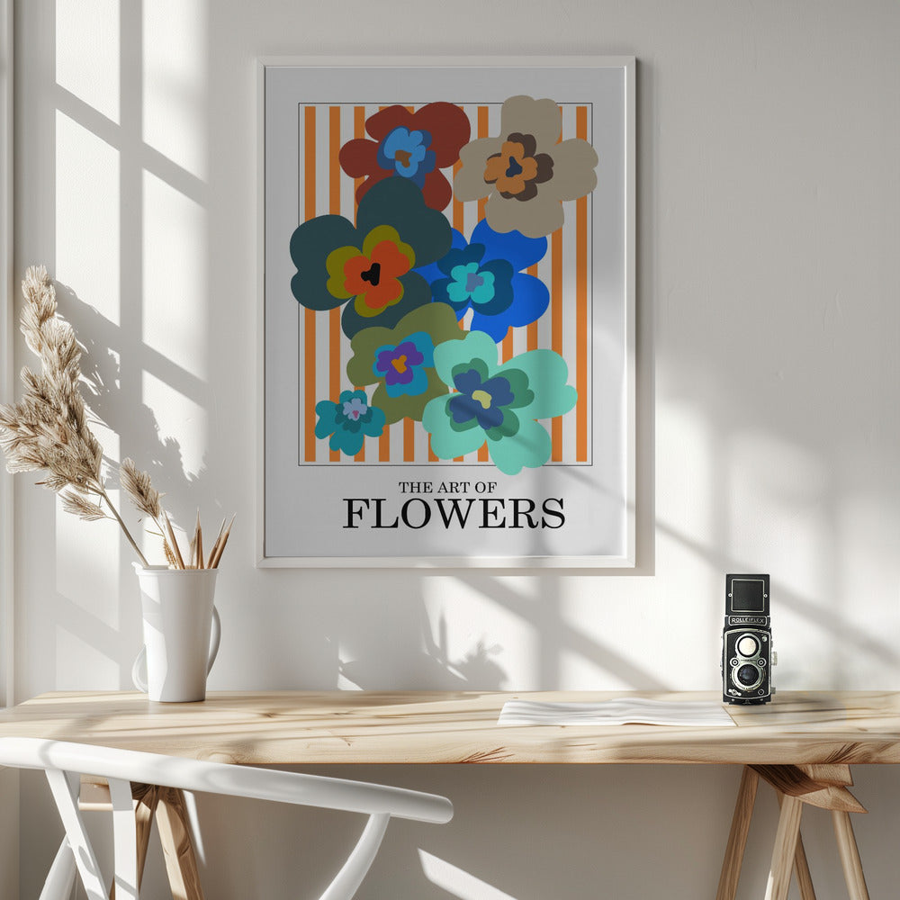 The Art Of Flowers Orange Stripe Poster och Canvastavla