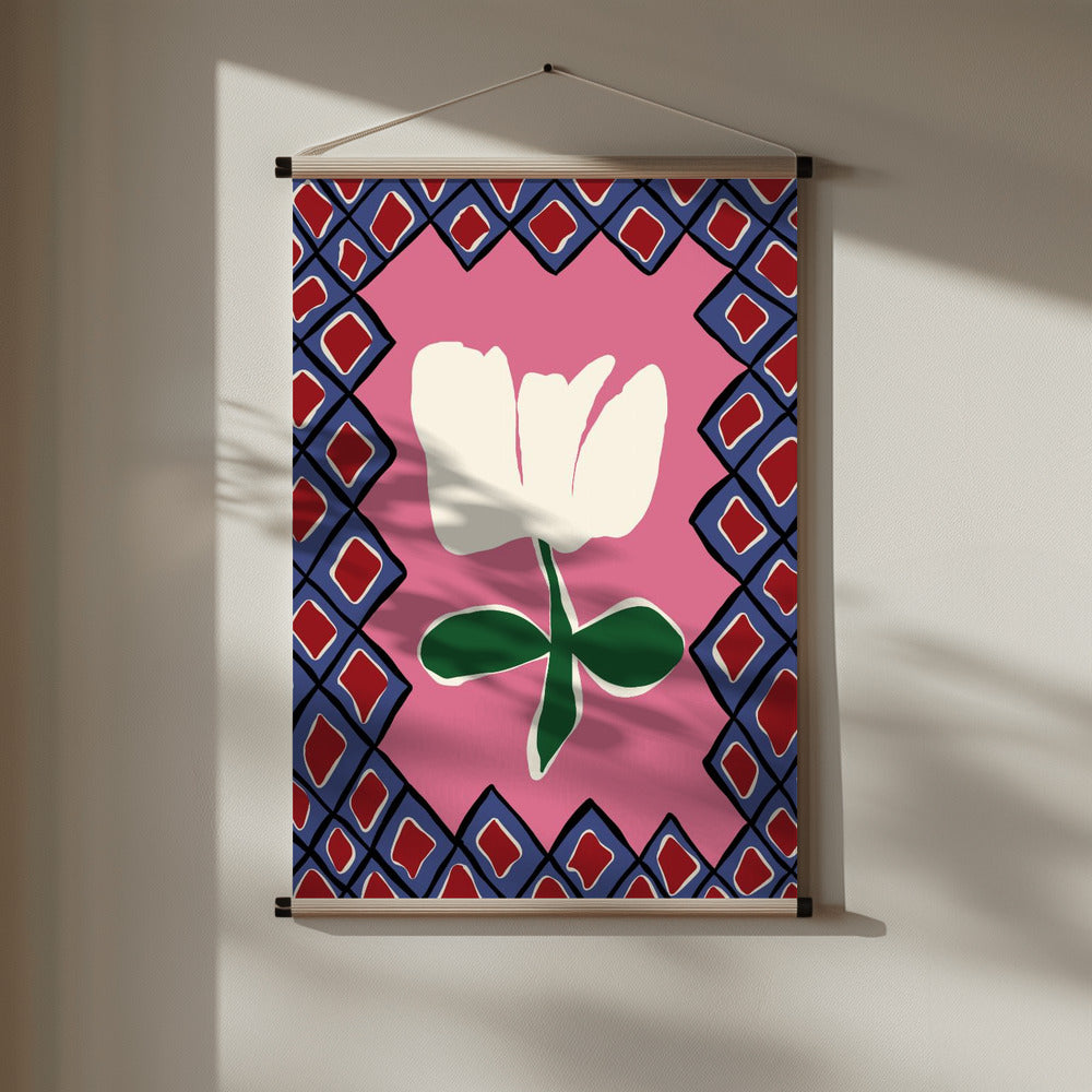 Petal plaid playtime I Poster och Canvastavla