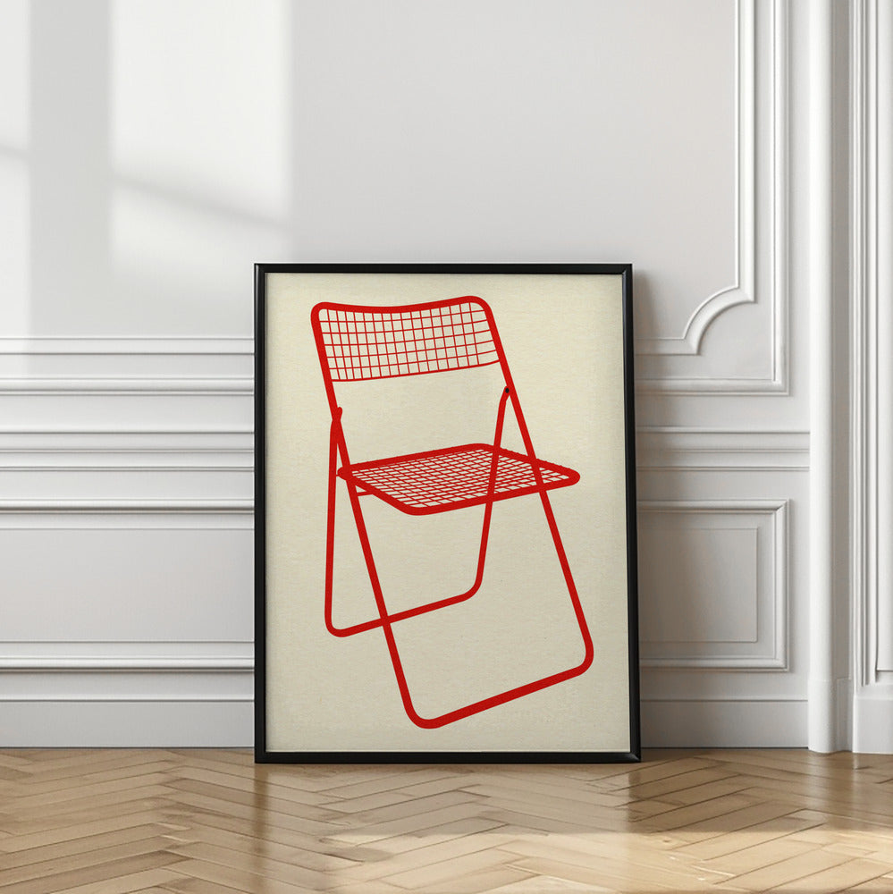Ted Net Chair Red Poster och Canvastavla