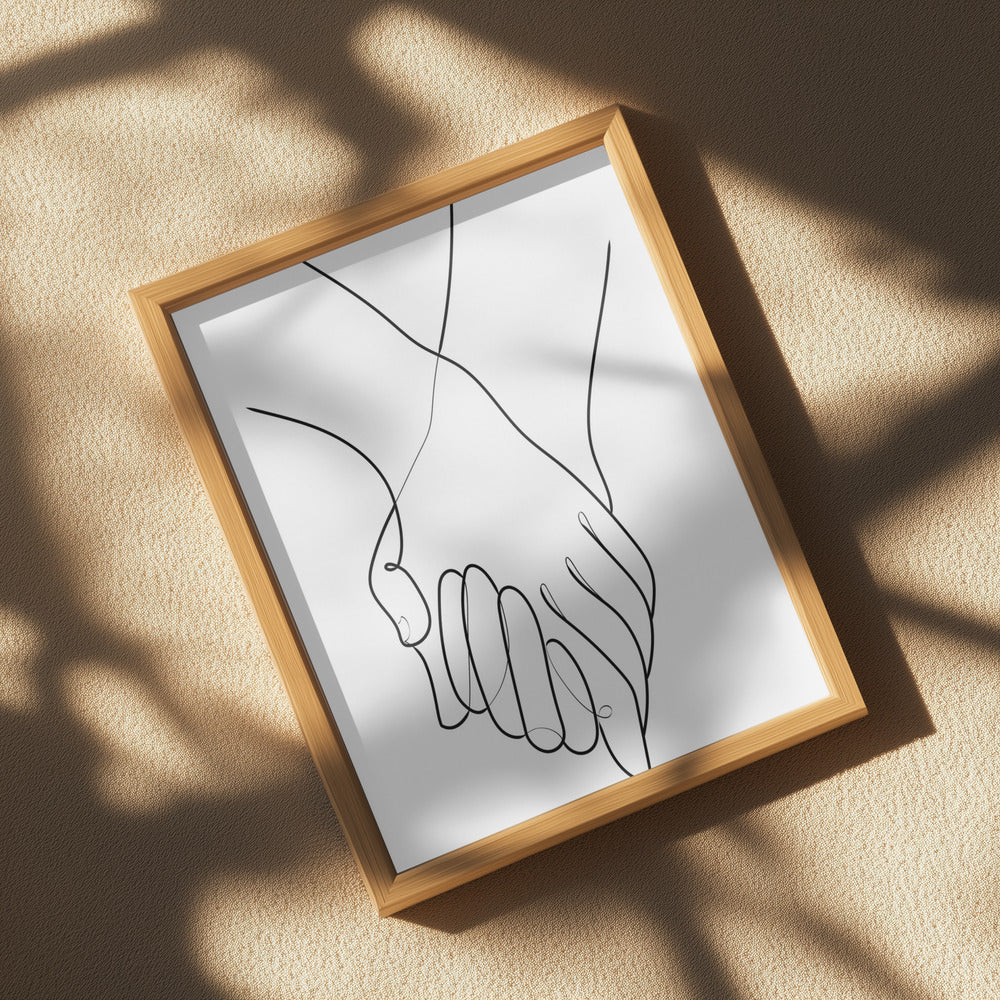 Holding Hands Lines Poster och Canvastavla