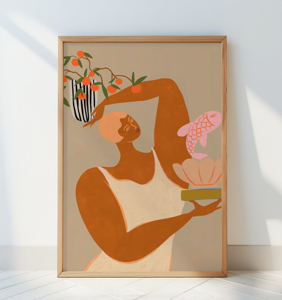 Fish And Oranges Poster och Canvastavla