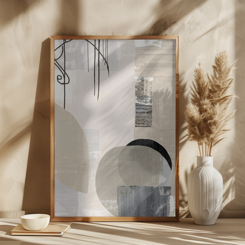 Monochrome Fluidity Poster och Canvastavla