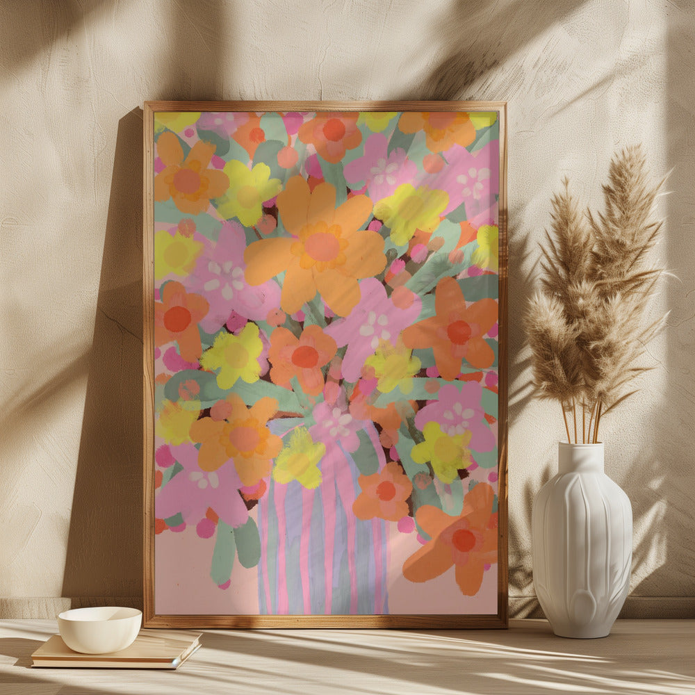 Neon Bouquet Poster och Canvastavla