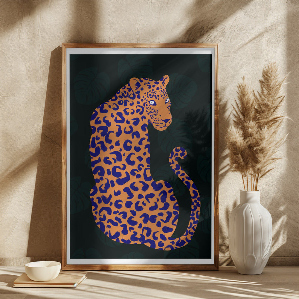 Orange Leopard Poster och Canvastavla