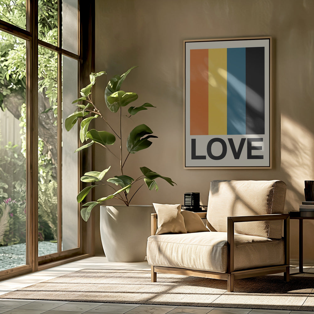 Retro Stripe LOVE Sundaze Poster och Canvastavla