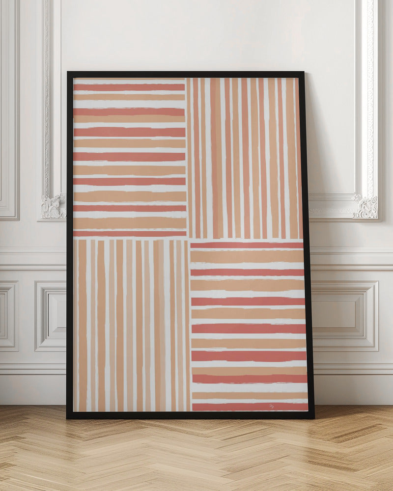 Peach Stripes Poster och Canvastavla