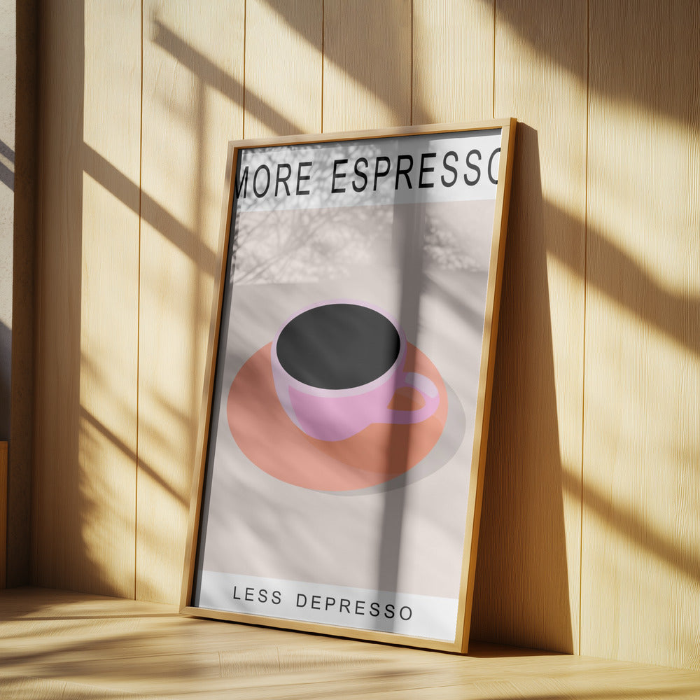 More Espresso Less Depresso Poster och Canvastavla